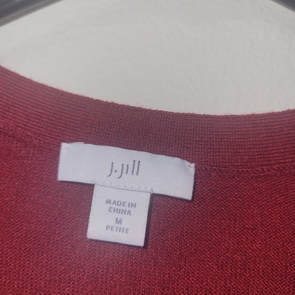 J. Jill Cranberry Wool Blend Cardigan - Picture 3 of 12